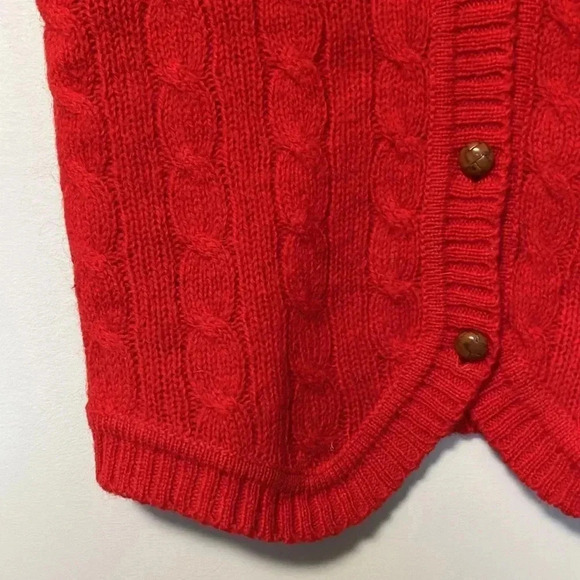 Aston Vintage Hand knitted Hong Kong 100% Shetland wool cable  knit sweater vest - Picture 3 of 6